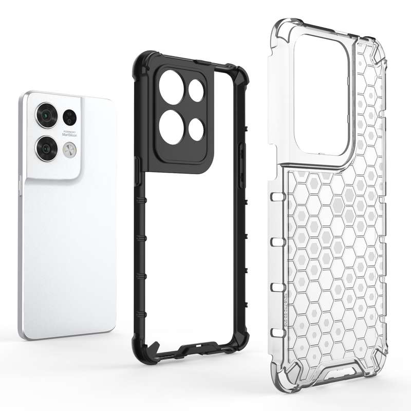 For OPPO Reno8 Pro+ Shockproof Honeycomb PC + TPU Phone Case(Green)
