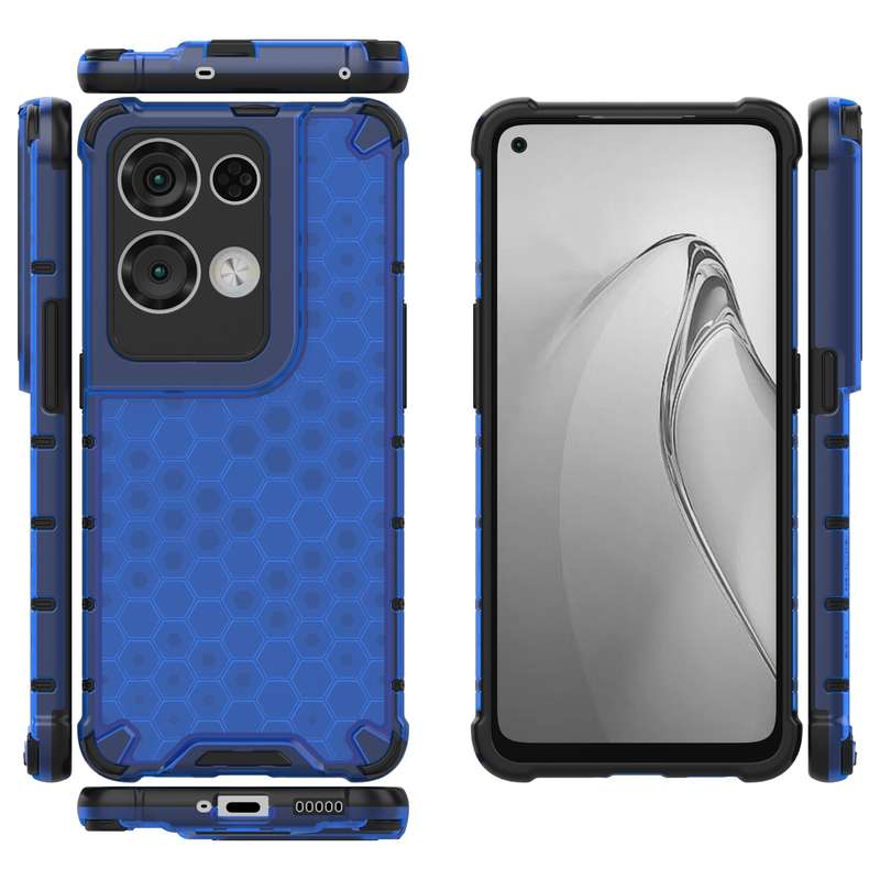 For OPPO Reno8 Pro+ Shockproof Honeycomb PC + TPU Phone Case(Green)