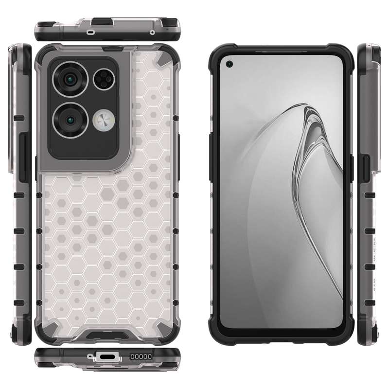 For OPPO Reno8 Pro+ Shockproof Honeycomb PC + TPU Phone Case(Green)