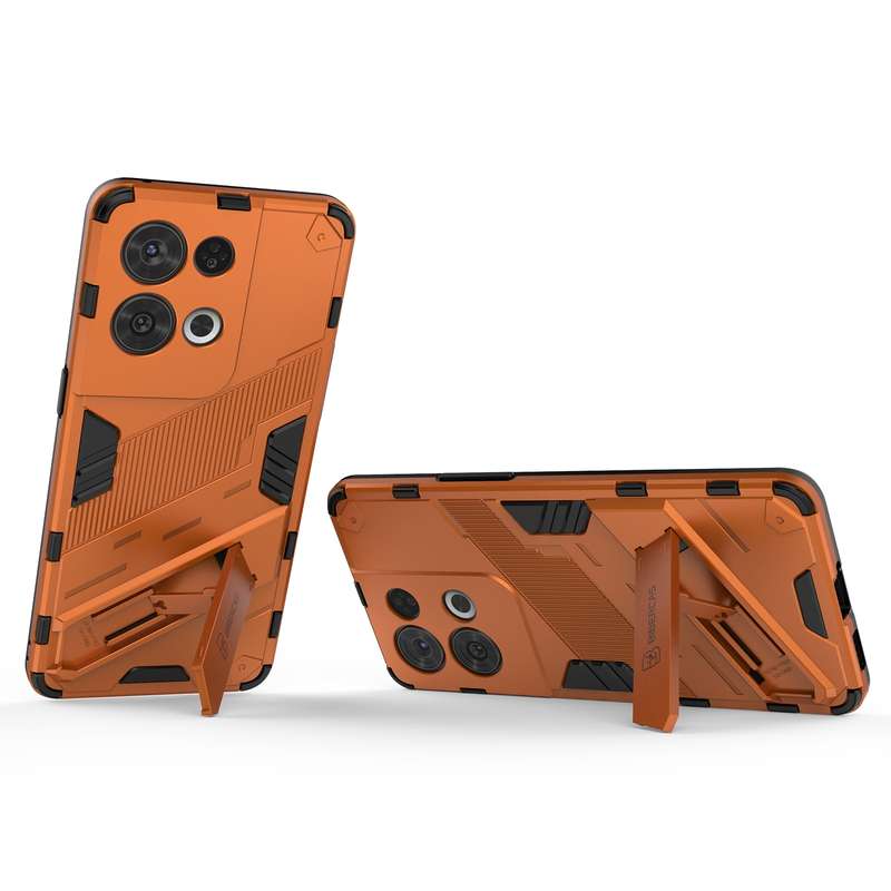 For OPPO Reno8 Pro Punk Armor 2 in 1 PC + TPU Shockproof Phone Case with Invisible Holder(Orange)