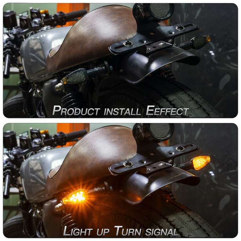 2 PCS KC025 Motorcycle 14LED Turn Signal Light(Black Shell + Transparent Black Lenses)
