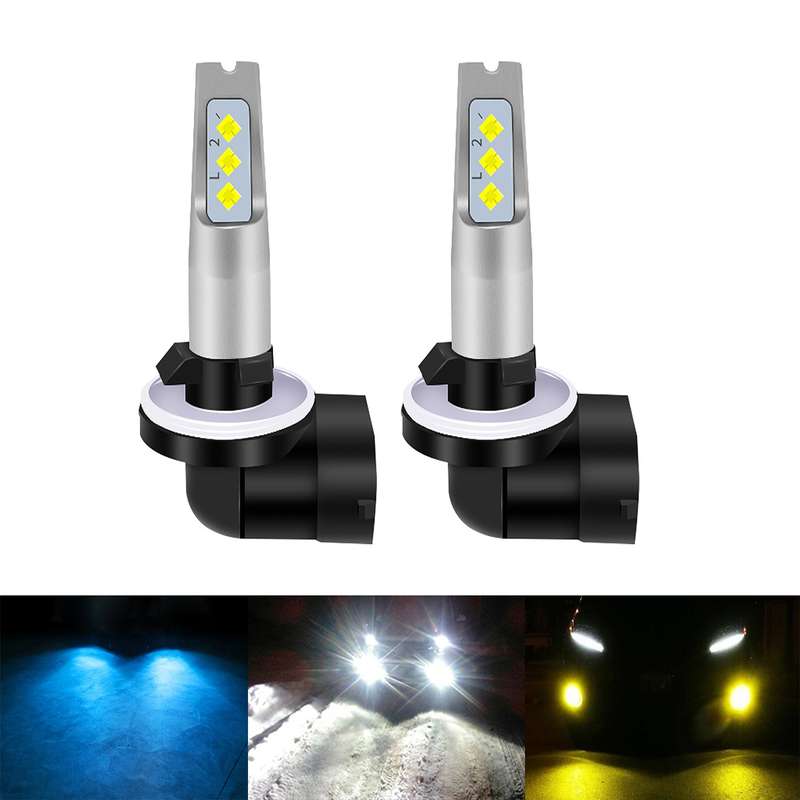 1 Pair 881 DC 12V-24V 12W 1800LM Car LED Fog Light(Yellow Light)