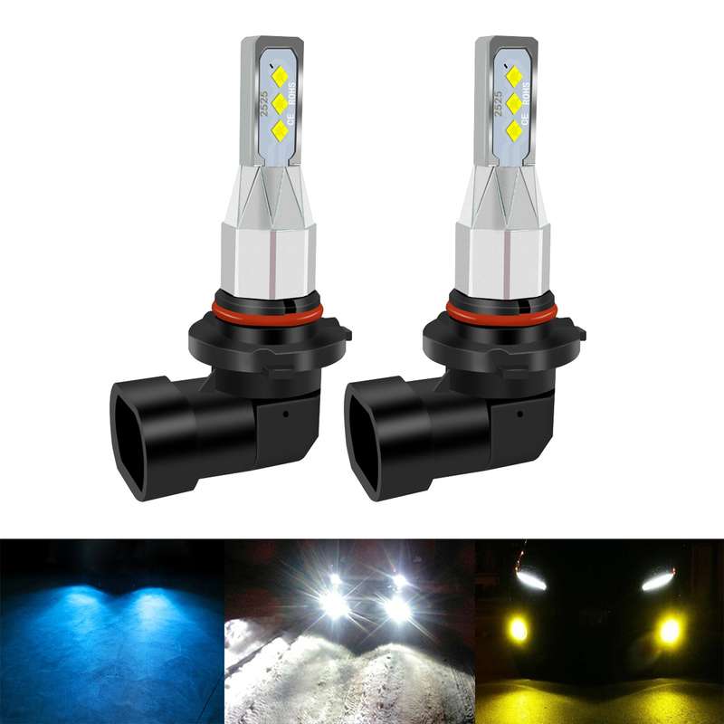 1 Pair 9006 DC 12V-24V 12W 1800LM Car LED Fog Light(Yellow Light)