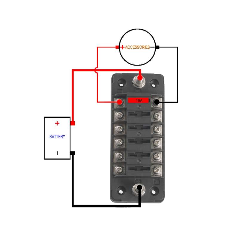 A5602-01 6 Way Fuse Box Blade Fuse Holder with Negative for Auto Car Truck Boat