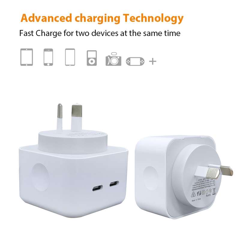 40W Dual PD USB-C / Type-C Charger for iPhone / iPad Series, AU Plug