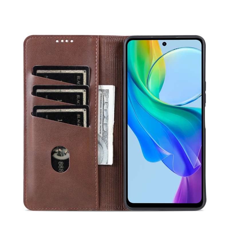For vivo Y36 Global AZNS Magnetic Calf Texture Leather Phone Case(Dark Blu)