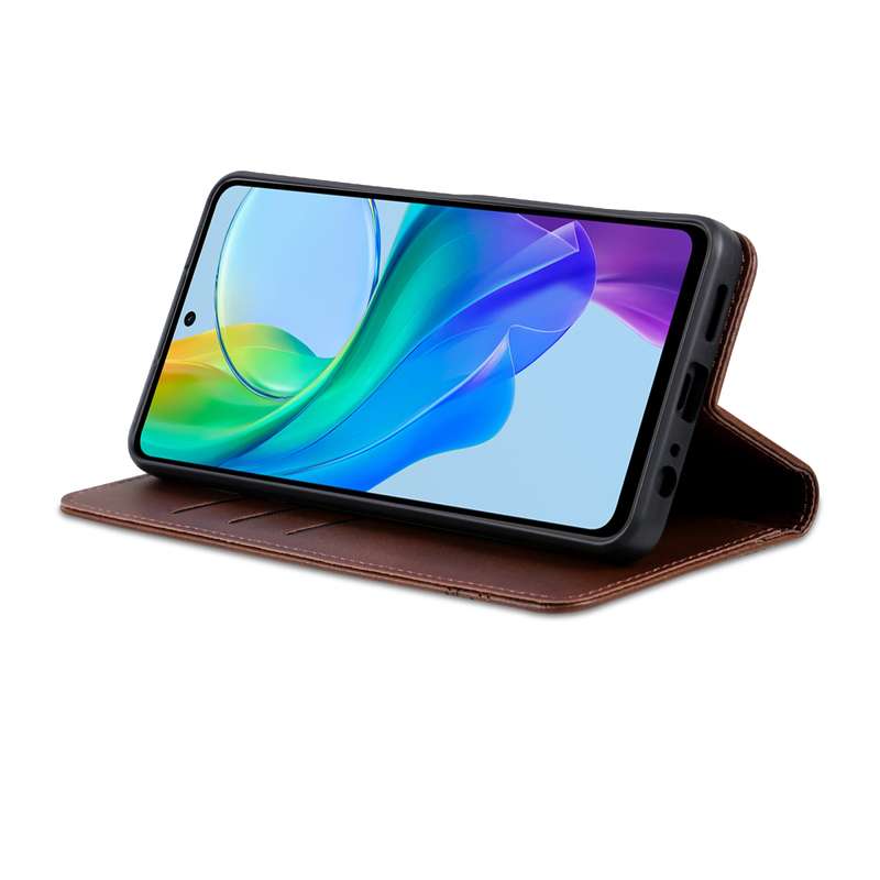 For vivo Y36 Global AZNS Magnetic Calf Texture Leather Phone Case(Dark Blu)