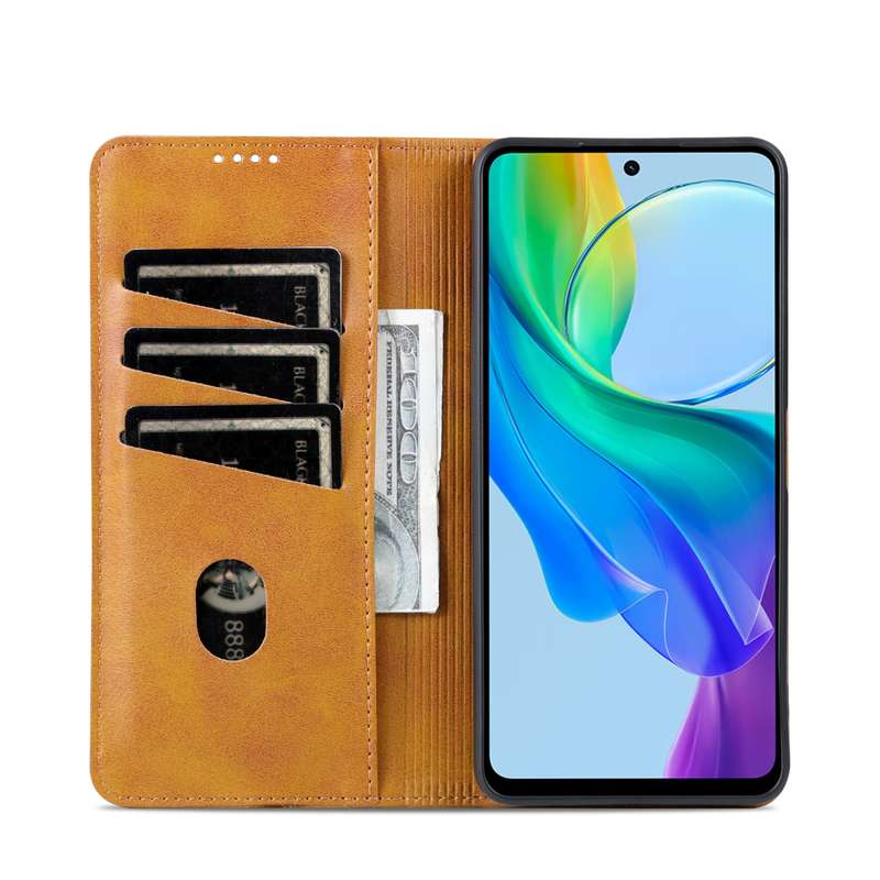 For vivo Y36 Global AZNS Magnetic Calf Texture Leather Phone Case(Dark Blu)