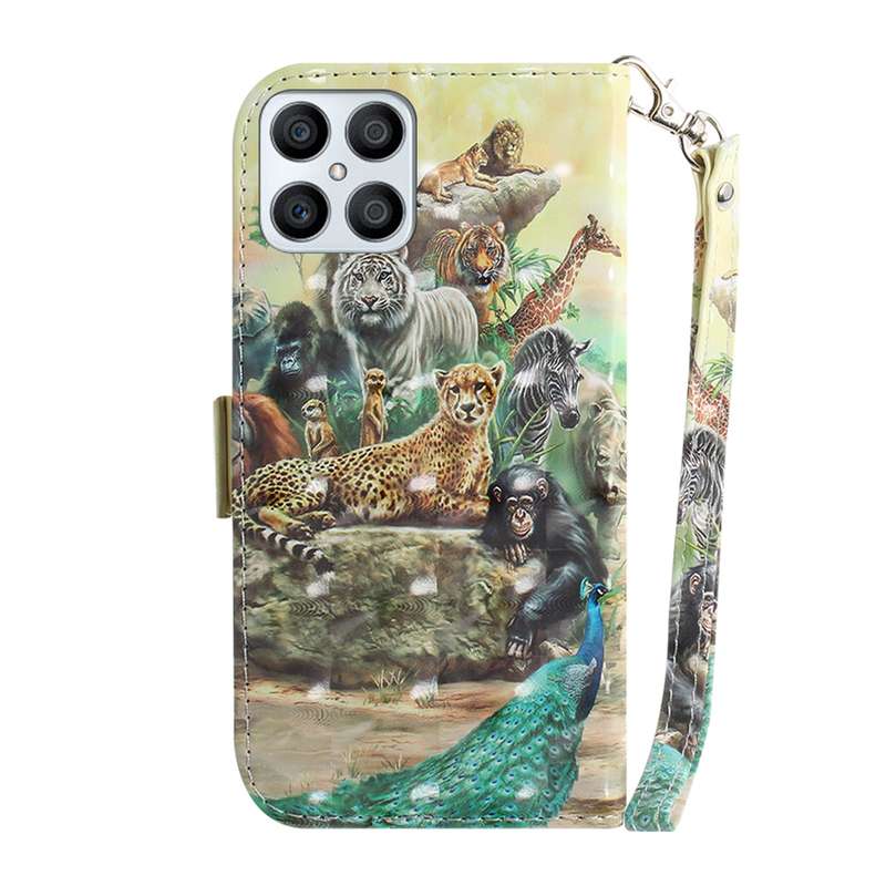 For Honor X7 3D Colored Horizontal Flip Leather Phone Case(Magnolia)