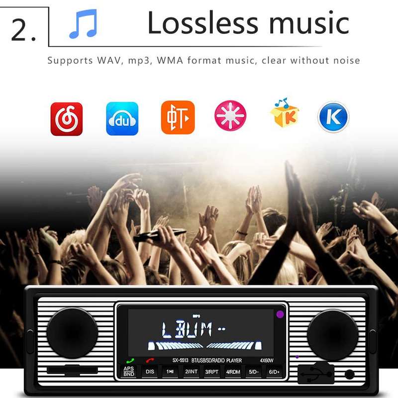 SX-5513 Car LCD Bluetooth 12V MP3 Player, Support FM / TF / U Disk