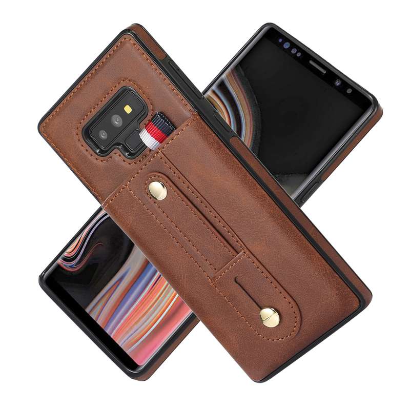 For Samsung Galaxy Note9 Wristband Kickstand Wallet Leather Phone Case(Black)