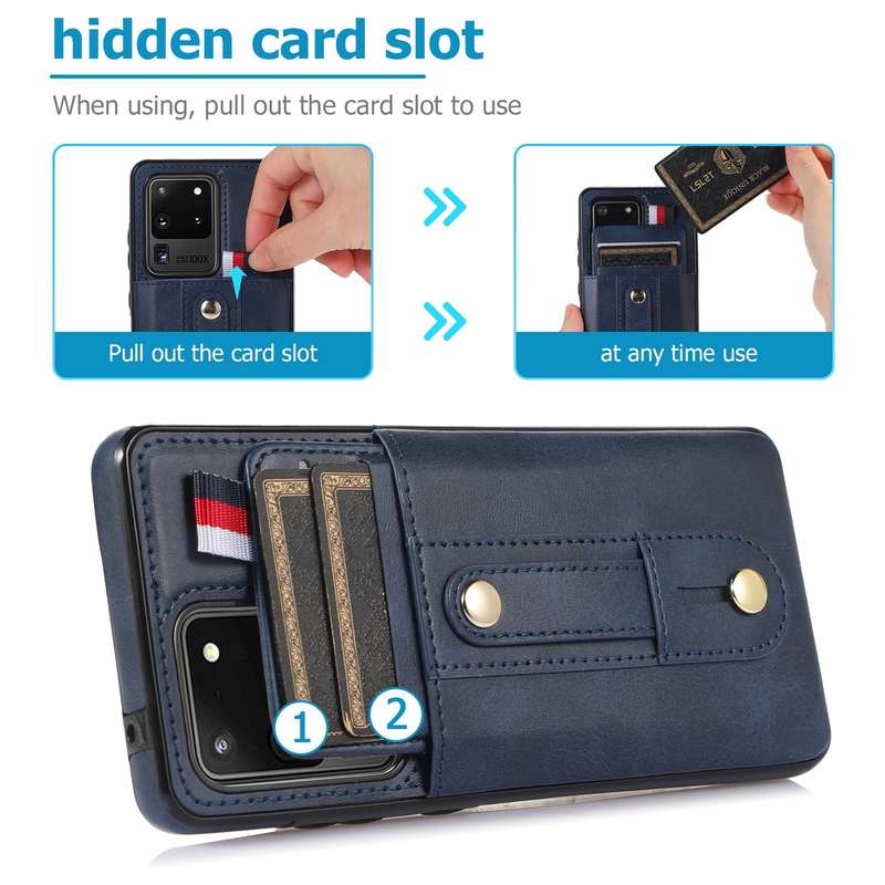 For Samsung Galaxy Note20 Ultra Wristband Kickstand Wallet Leather Phone Case(Brown)