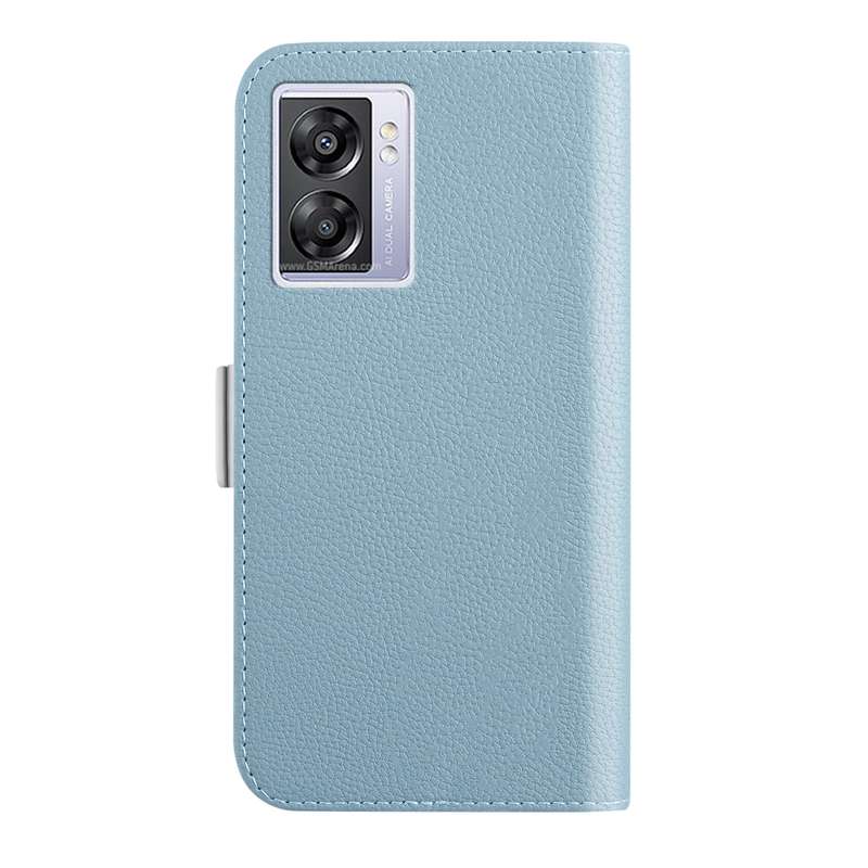 For OPPO A57 5G 2022 Candy Color Litchi Texture Leather Phone Case(Light Blue)
