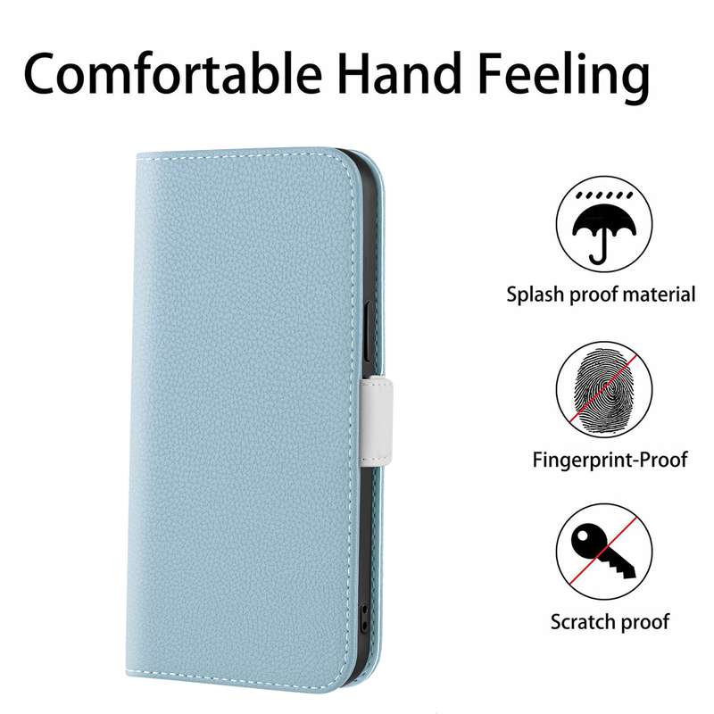 For OPPO A57 5G 2022 Candy Color Litchi Texture Leather Phone Case(Light Blue)