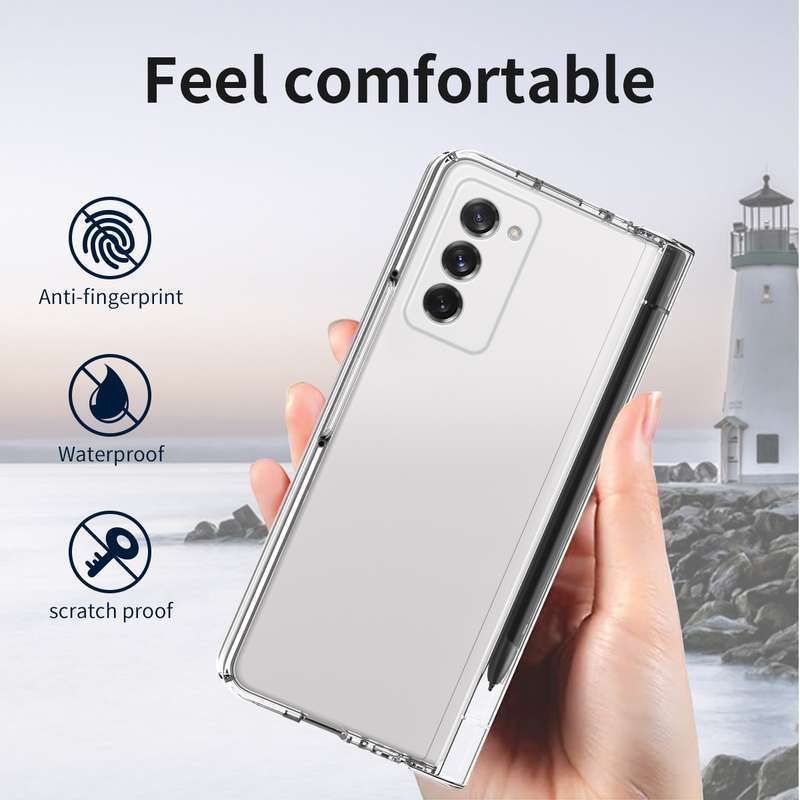 For Samsung Galaxy Z Fold2 5G Macaron Hinge Phone Case with Stylus Pen Fold Edition & Protective Fil