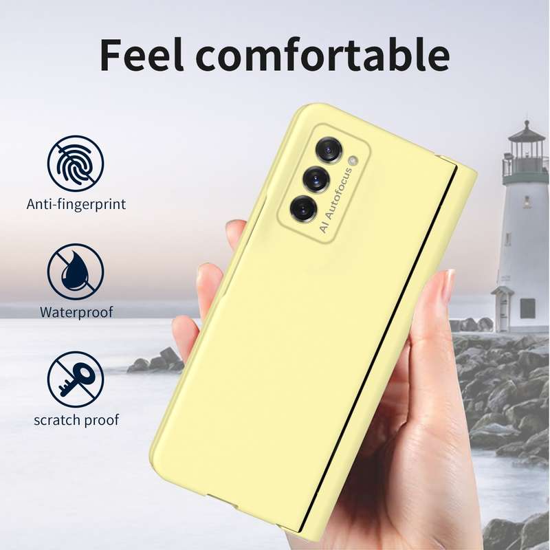 For Samsung Galaxy Z Fold2 5G Macaron Hinge Phone Case with Stylus Pen Fold Edition & Protective Fil