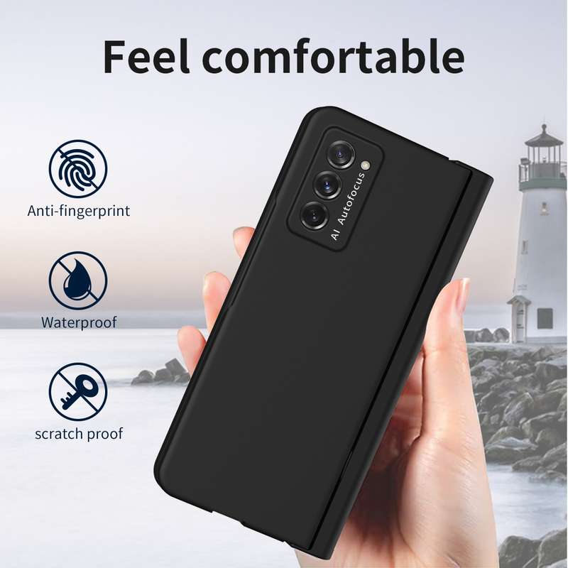 For Samsung Galaxy Z Fold2 5G Macaron Hinge Phone Case with Stylus Pen Fold Edition & Protective Fil