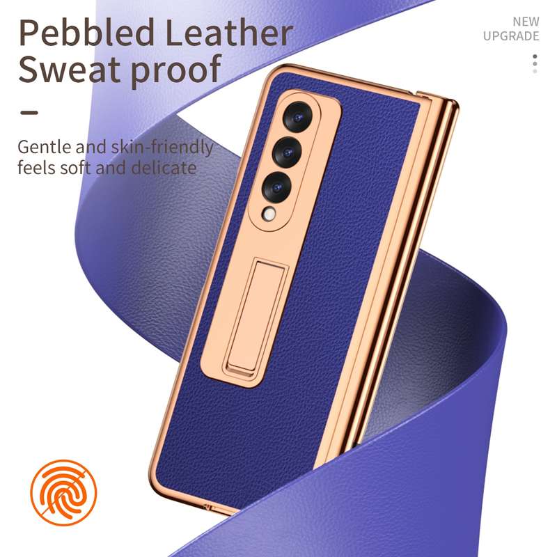 For Samsung Galaxy Z Fold3 5G Macaron Hinge Phone Case with Stylus Pen Fold Edition & Protective Fil