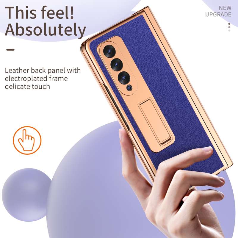 For Samsung Galaxy Z Fold3 5G Macaron Hinge Phone Case with Stylus Pen Fold Edition & Protective Fil
