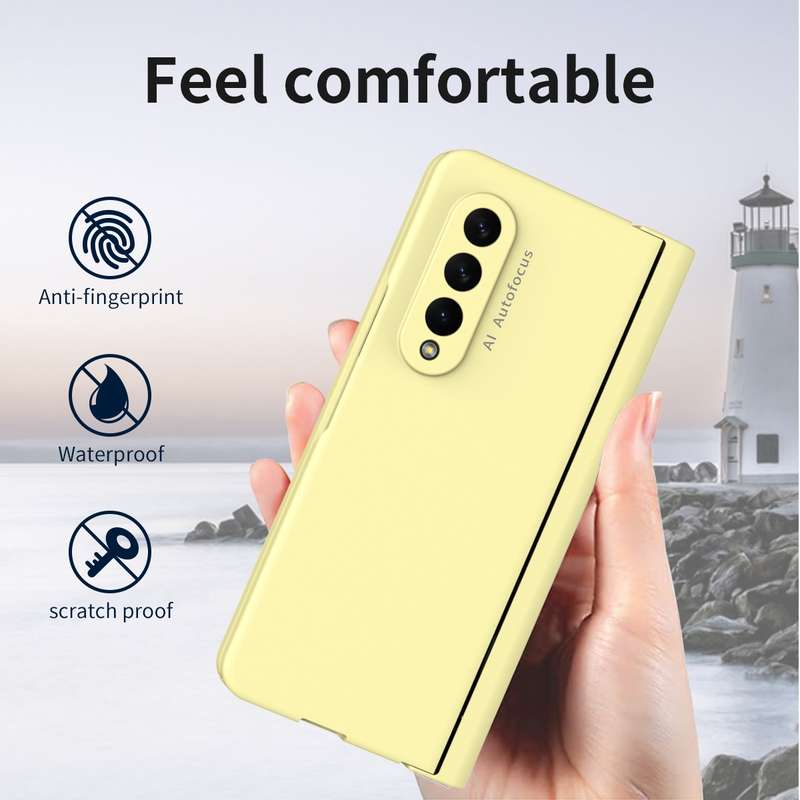 For Samsung Galaxy Z Fold3 5G Macaron Hinge Phone Case with Stylus Pen Fold Edition & Protective Fil