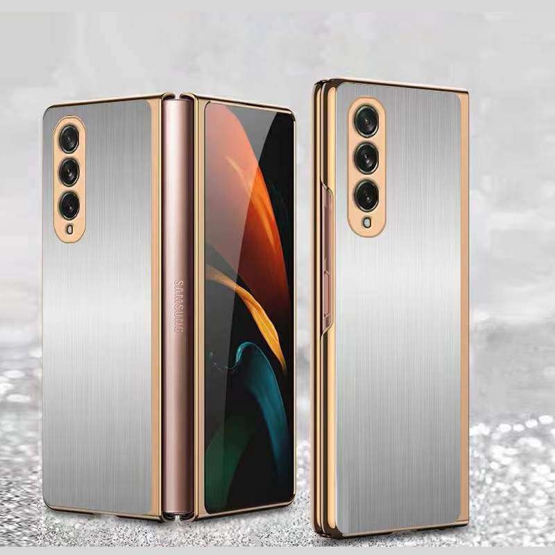 For Samsung Galaxy Z Fold3 5G Electroplated Stainless Steel Phone Case(Silver)