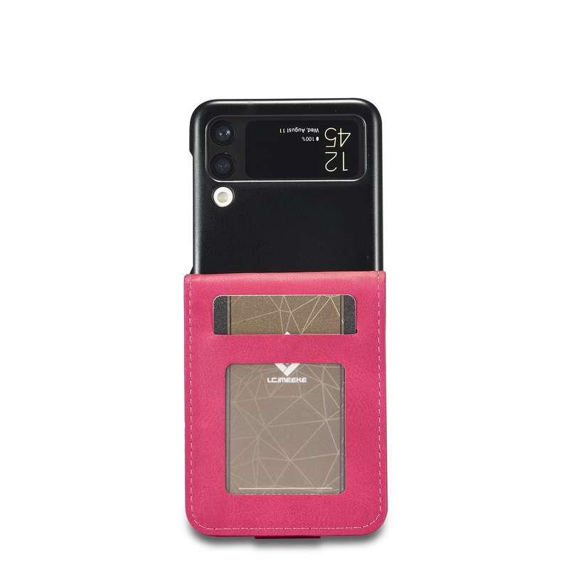 For Samsung Galaxy Z Flip4 5G LC.IMEEKE Calf Texture Leather Phone Case(Brown)