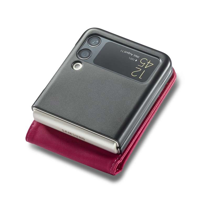 For Samsung Galaxy Z Flip4 5G LC.IMEEKE Calf Texture Leather Phone Case(Brown)