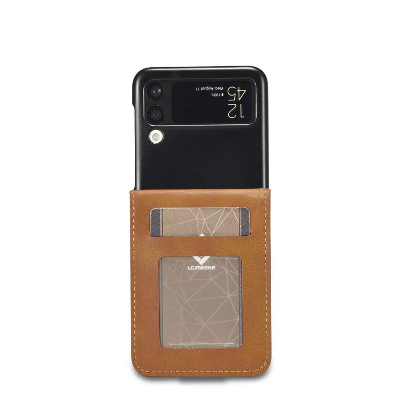 For Samsung Galaxy Z Flip4 5G LC.IMEEKE Calf Texture Leather Phone Case(Brown)