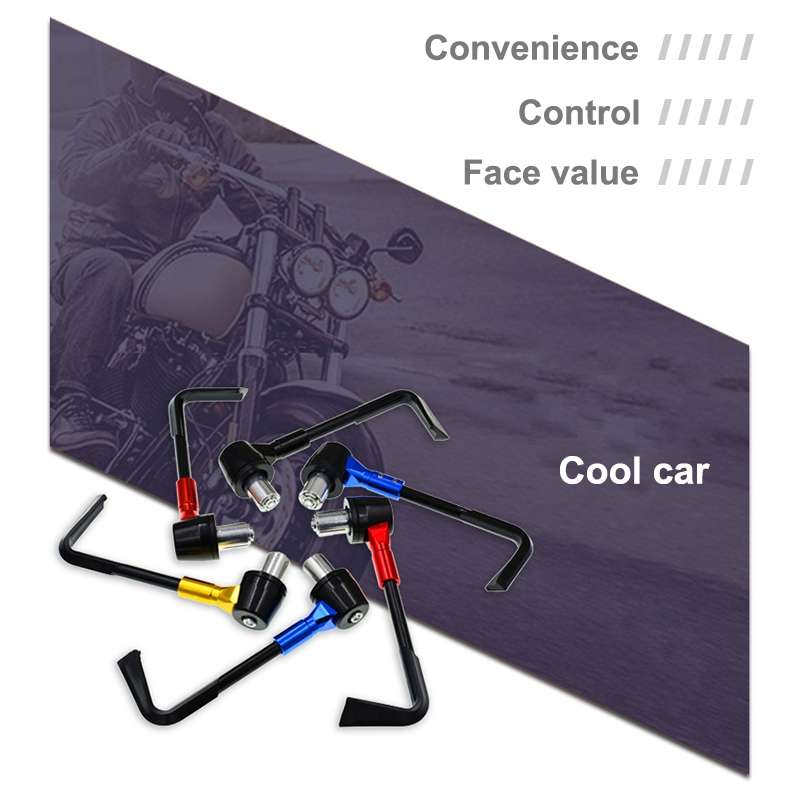 2 PCS Universal 22mm Shockproof Protection Rod CNC Horn Shape Handbrake Motorcycle Modification Acce