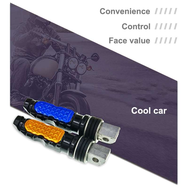 Universal Motor Bike Footpegs Foot Rests Rear Pedals Set Motorcycle Modification Accessories(Blue)