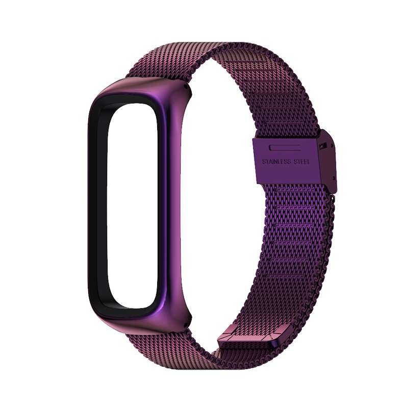 For Samsung Galaxy Fit 2 MIJOBS Milan Buckle Stainless Steel Watch Band(Purple)