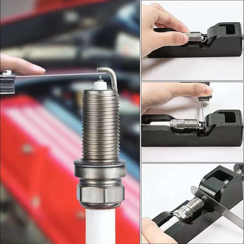 Car Universal Spark Plug Gap Tool with Feeler Gauge for Most 10mm 12mm 14mm 16mm Spark Plugs(Black)