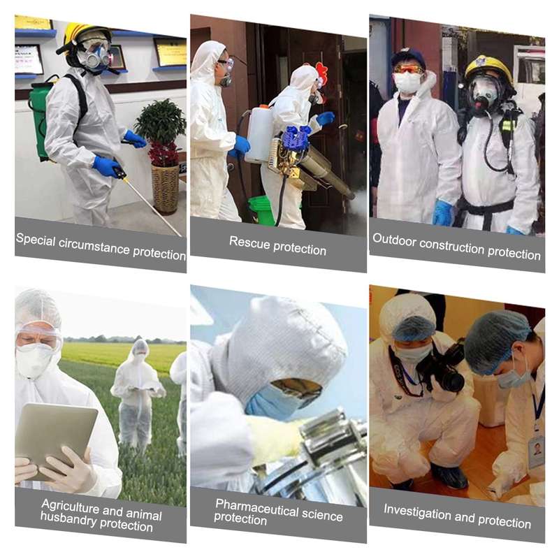 Waterproof Disposable SF Non-woven Breathable Film Siamese Isolation Suit Safely Clothes, Size:185cm