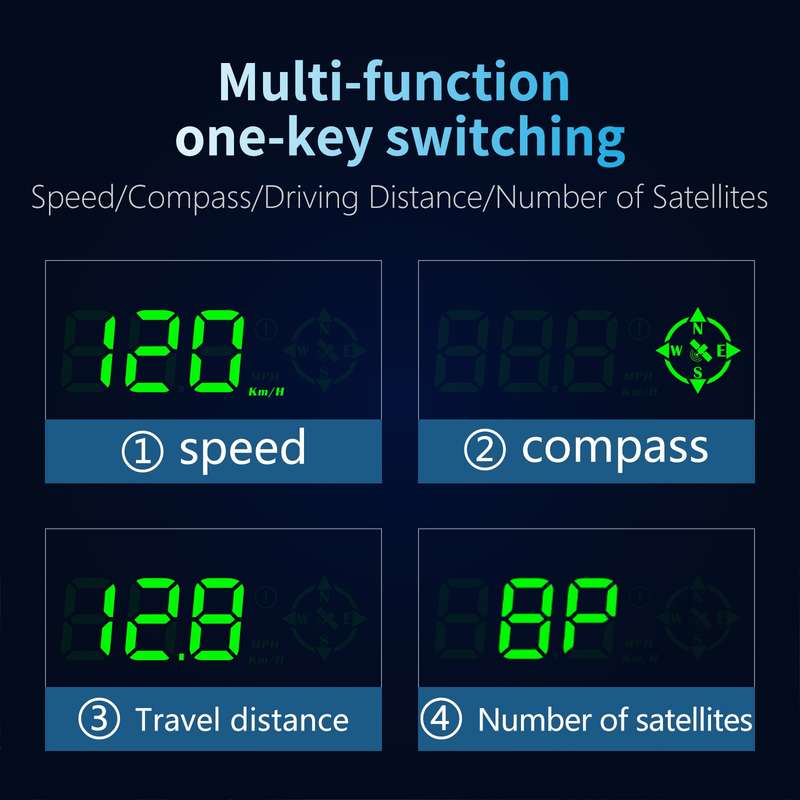 G7 GPS HUD Display Speedometer Digital Car Head-Up Display Over-speed Alarm