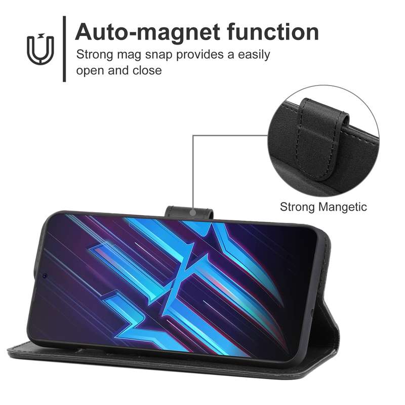 For ZTE nubia Red Magic 6R Leather Phone Case(Black)