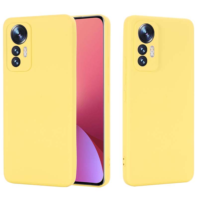 For Xiaomi 12 Lite Solid Color Liquid Silicone Full Coverage Phone Case(Yellow)