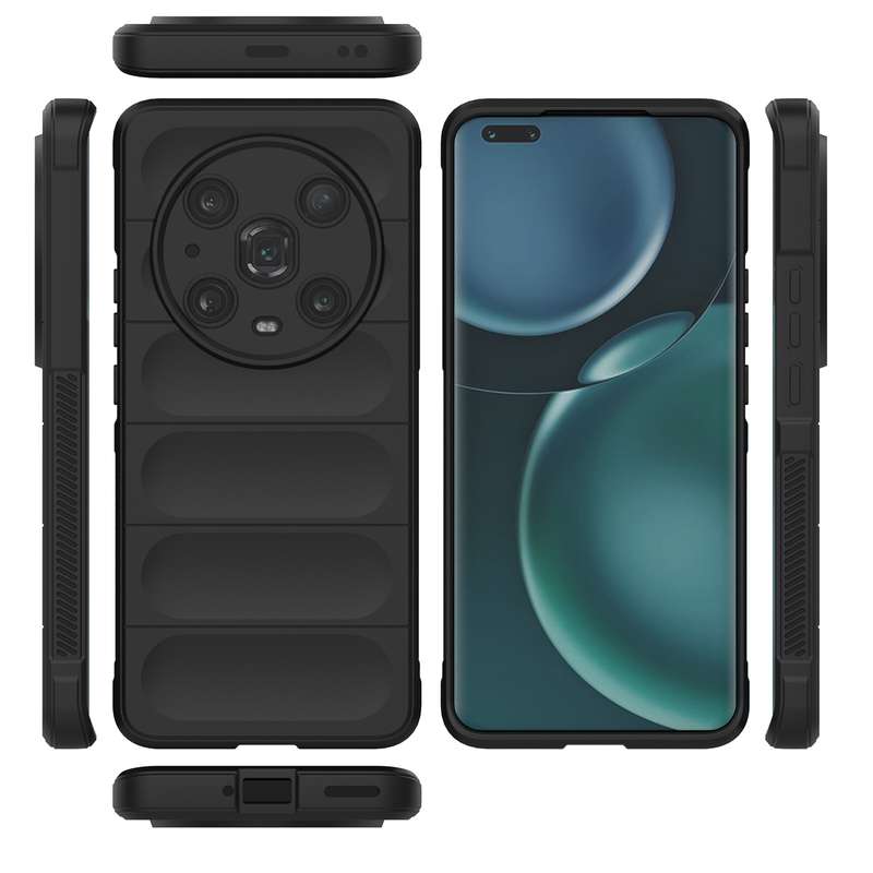 For Honor Magic4 Pro Magic Shield TPU + Flannel Phone Case(Black)