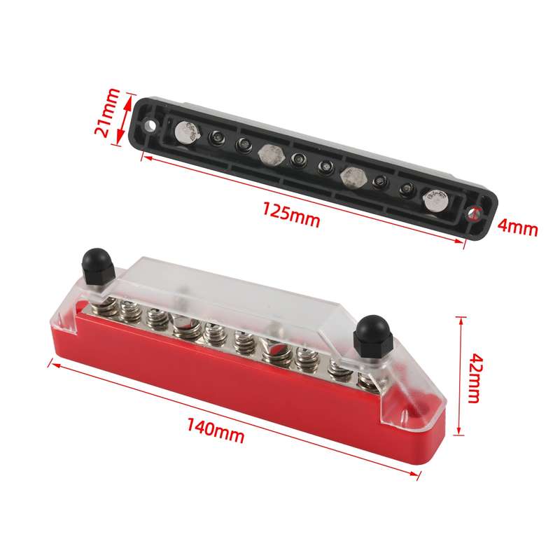 A7473 1 Pair 10 Way Power Distribution Block Terminal Studs with 4 Fixing Screws