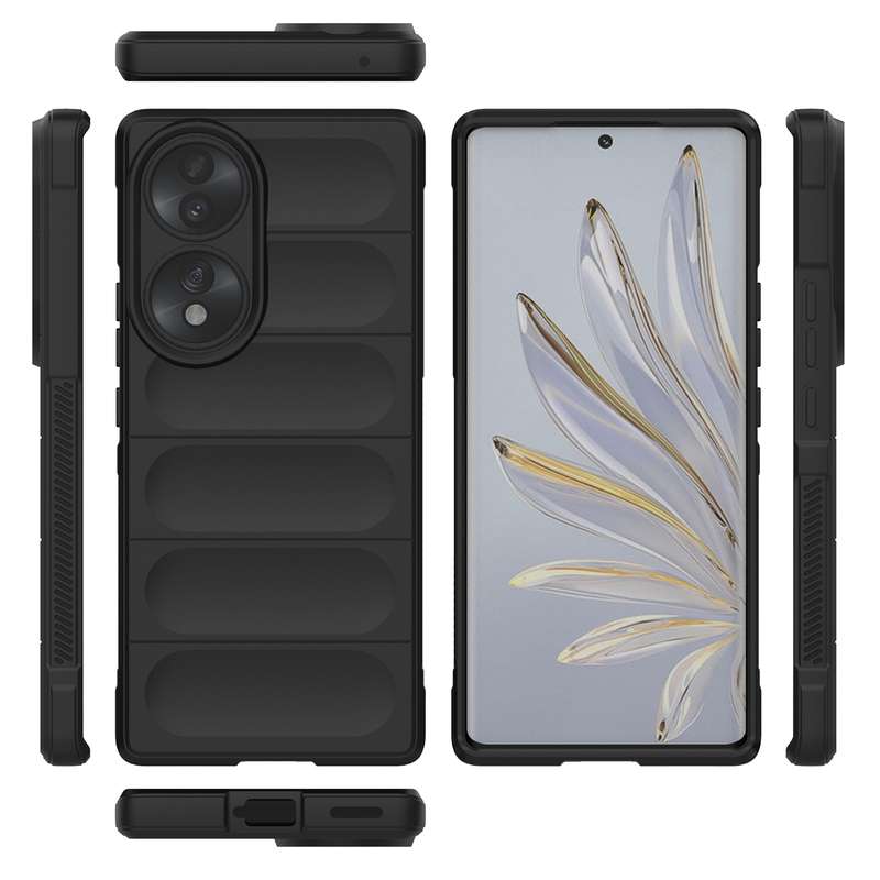 For Honor 70 5G Magic Shield TPU + Flannel Phone Case(Dark Blue)
