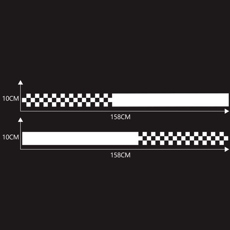 2 PCS/Set D-282 Waistline Pattern Car Modified Decorative Sticker(Blue)