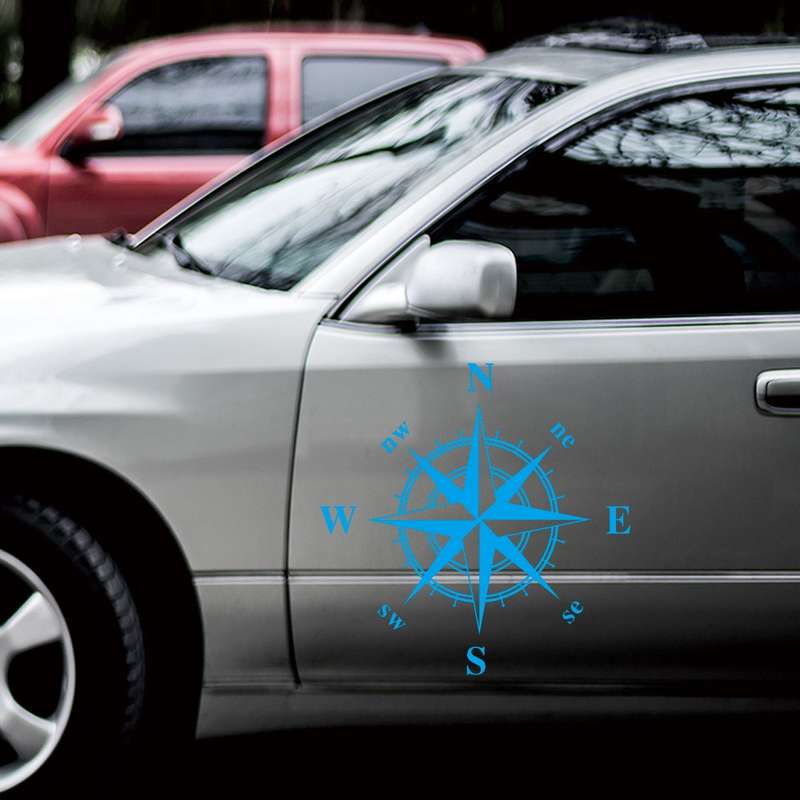 D-366 Compass Pattern Car Modified Decorative Sticker(Black)
