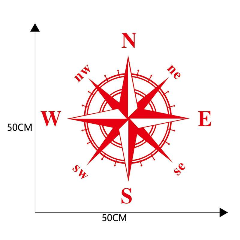 D-366 Compass Pattern Car Modified Decorative Sticker(Black)