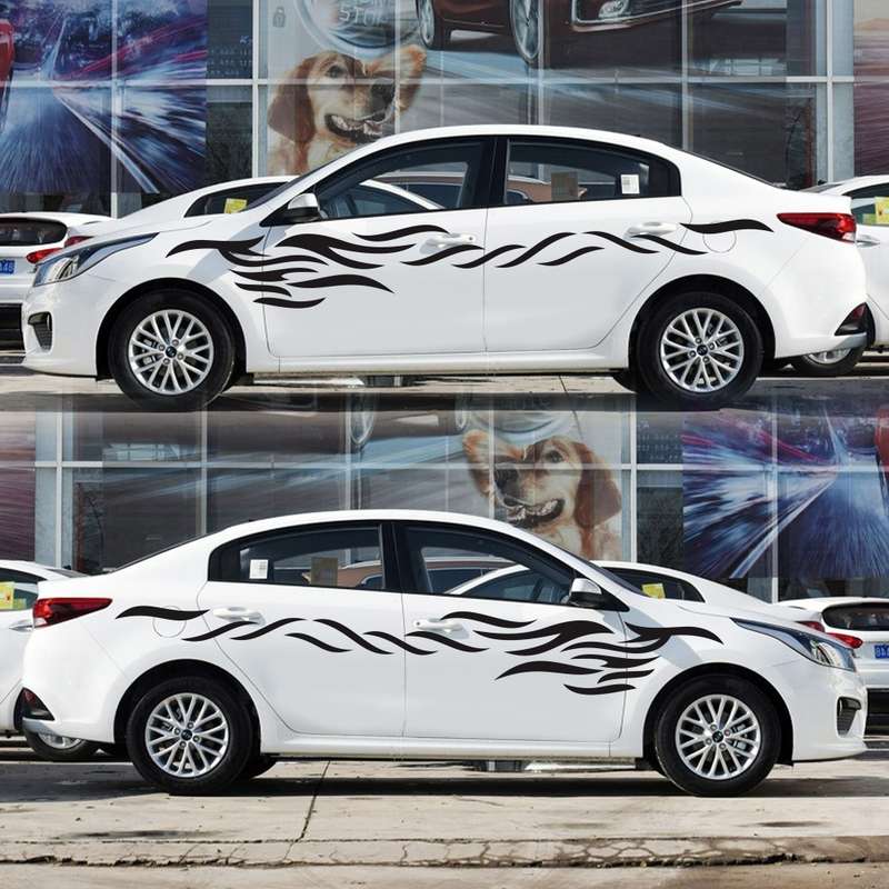 2 PCS/Set D-369 Totem Pattern Car Decorative Sticker(Black)