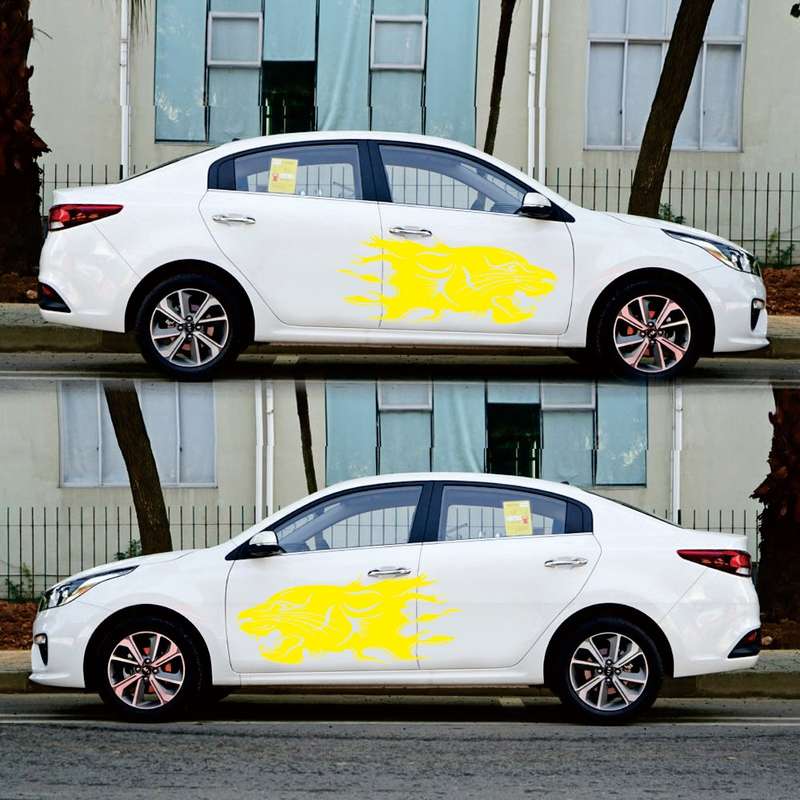 2 PCS/Set D-369 Totem Pattern Car Decorative Sticker(Black)