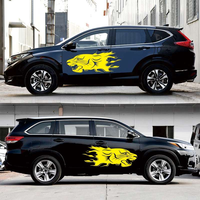 2 PCS/Set D-369 Totem Pattern Car Decorative Sticker(Black)