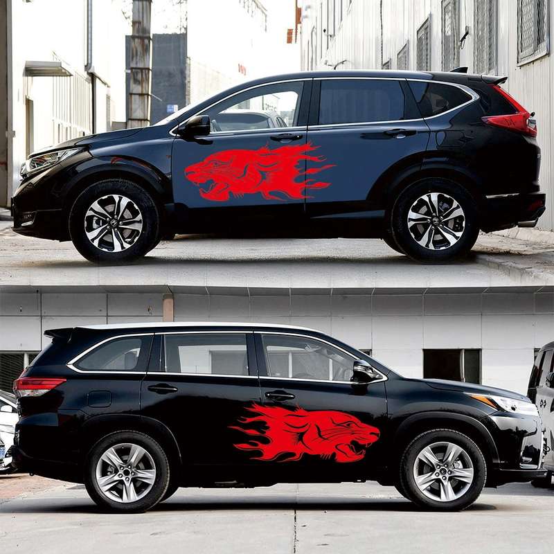2 PCS/Set D-369 Totem Pattern Car Decorative Sticker(Black)