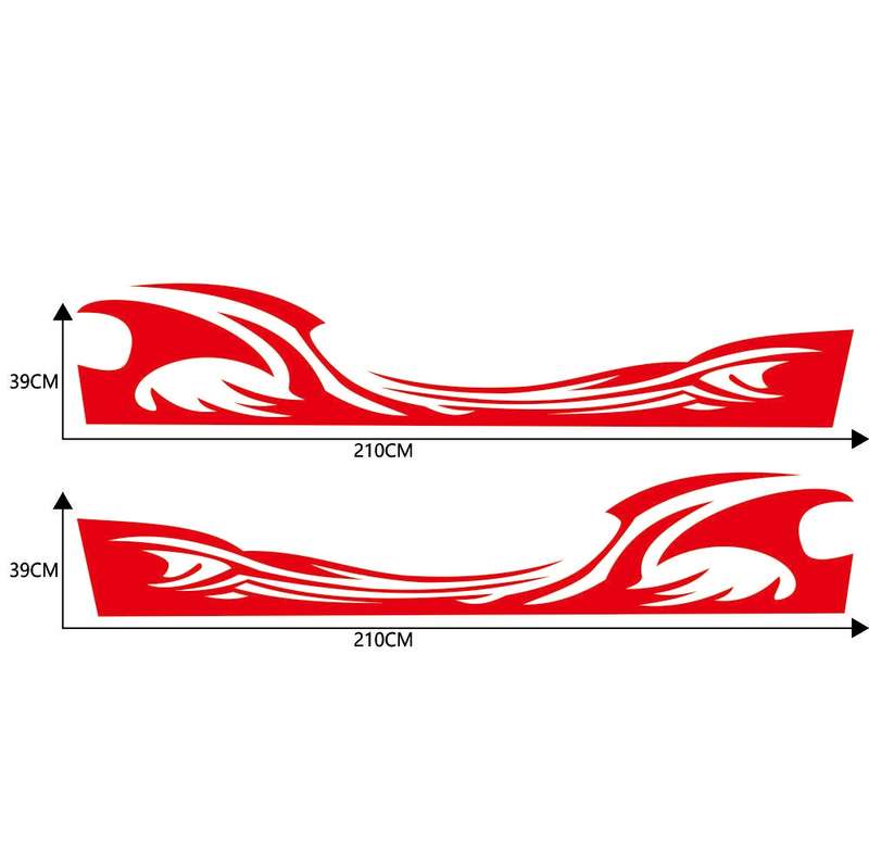 2 PCS/Set D-467 Waves Pattern Car Modified Decorative Sticker(Black)