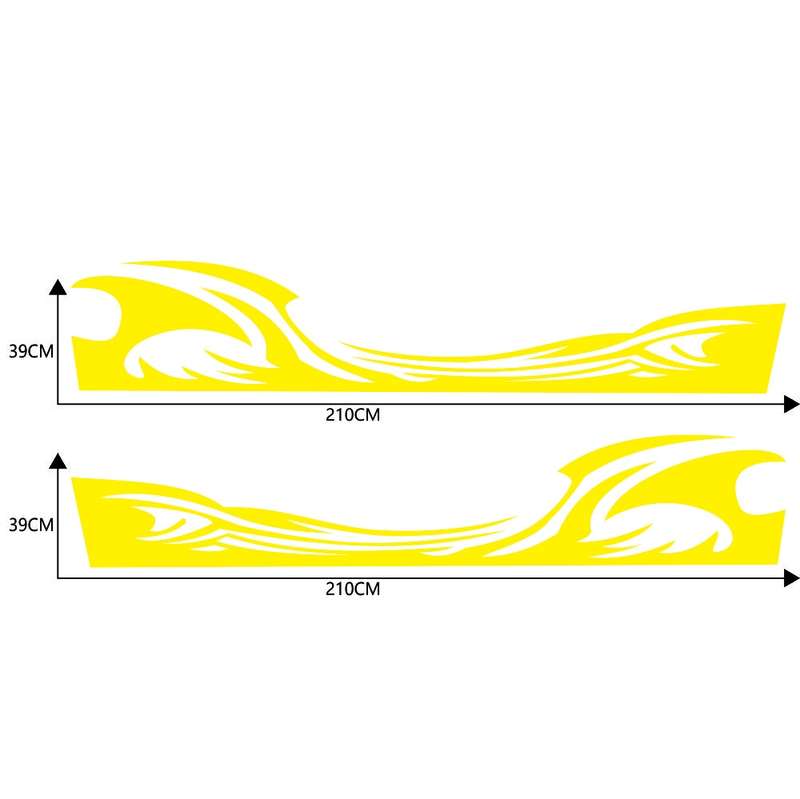 2 PCS/Set D-467 Waves Pattern Car Modified Decorative Sticker(Black)