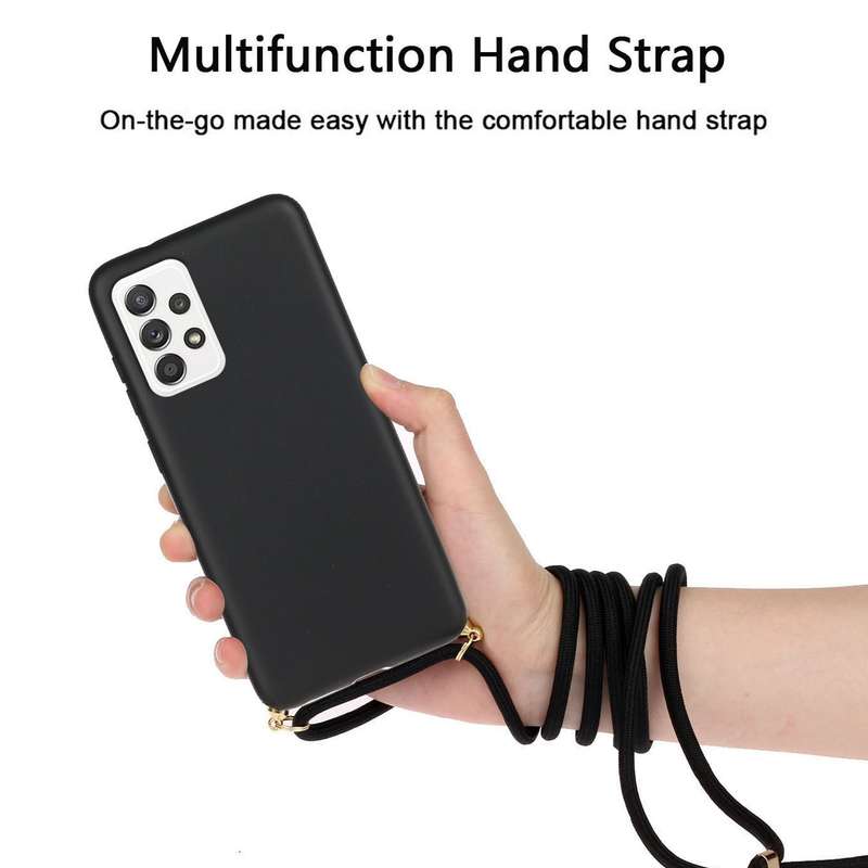 For Samsung Galaxy A73 Wheat Straw Material + TPU Protective Case with Lanyard(Yellow)