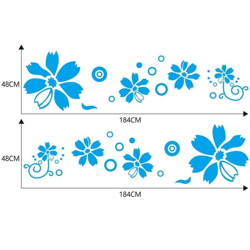 2 PCS/Set D-510 Flowers Pattern Car Modified Decorative Sticker(Yellow)